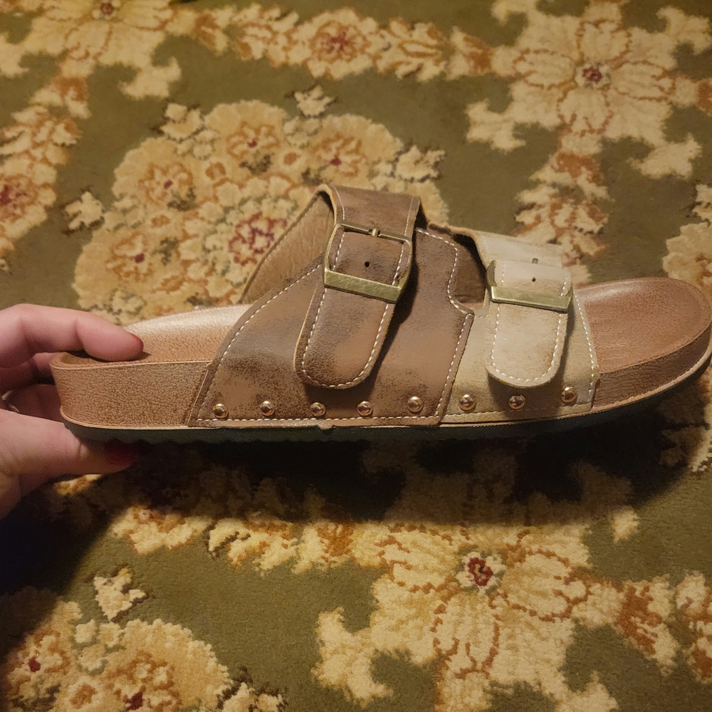 Brown and Tan Women's Sandals - Picture 8 of 9
